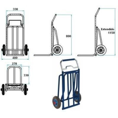 Carrinhos Manuais e Elétricos--Carro lâmina dobrável 330 mm 2