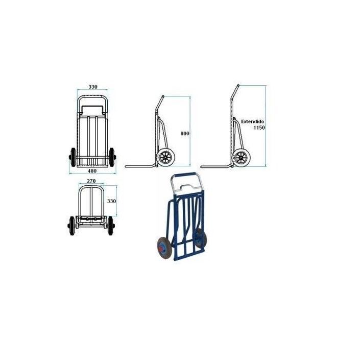 Carrelli manuali ed elettrici--Auto lama pieghevole 330 mm