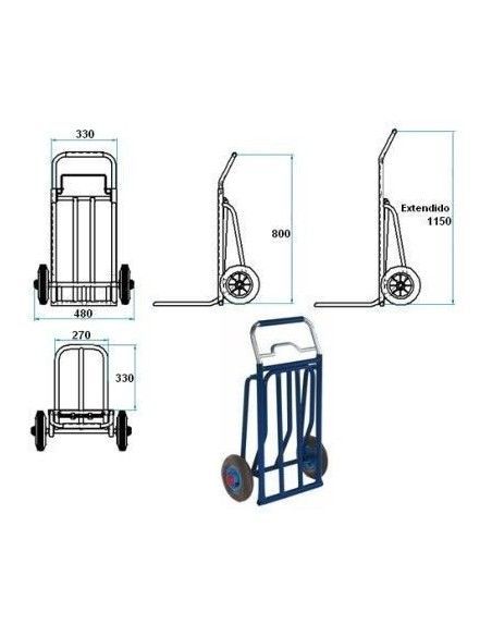 Carrinhos Manuais e Elétricos--Carro lâmina dobrável 330 mm