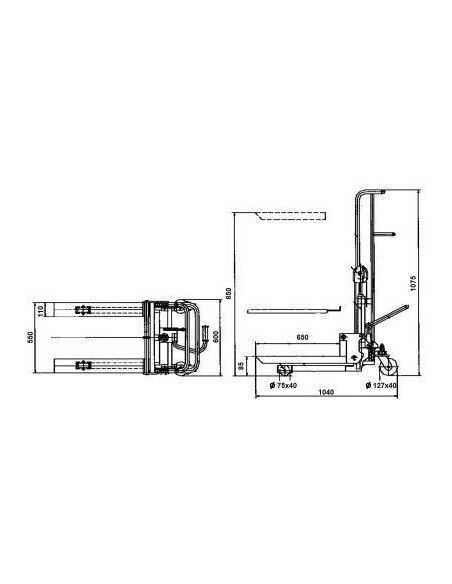 Manual Stackers--Manual stacker 400kg to 850mm