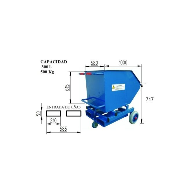 Tilting Container--Tilting Container 300L (with wheels)