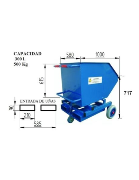 Tilting Container--Tilting Container 300L (with wheels)