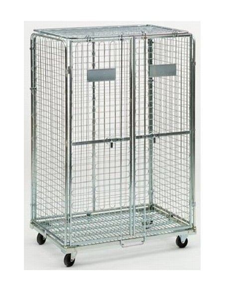 Cestones, jaulas y roll containers--Carro cerrado con doble puerta de seguridad