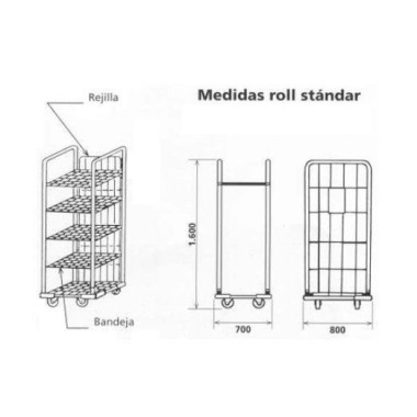 Cesti, Gabbie e Roll Container--Rotolo della parte posteriore