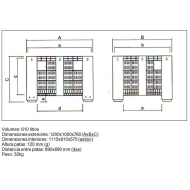 Conteneurs et Paniers--Conteneur plastique 610L 2