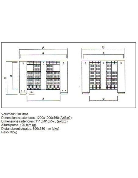 Conteneurs et Paniers--Conteneur plastique 610L