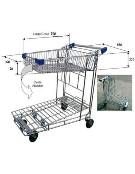 Supermercati e magazzini--Carrito autoservizi con cesto