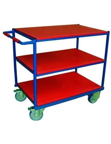 Bancos de trabajo y portaherramientas--Carro de acero 3 baldas
