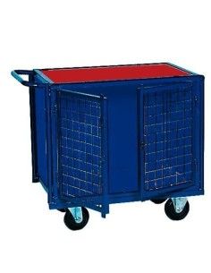 Paniers et ateliers de banques-- Table de travail avec roues et mailles