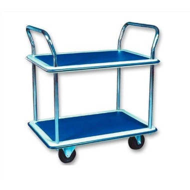 Bancos de trabajo y portaherramientas--Carro con dps baldas de 150kg de capacidad, ruedas de goma