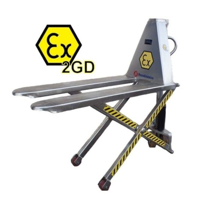 Transpallet Speciali--Transpallet a forbice manuale ATEX INOX 1000 kg