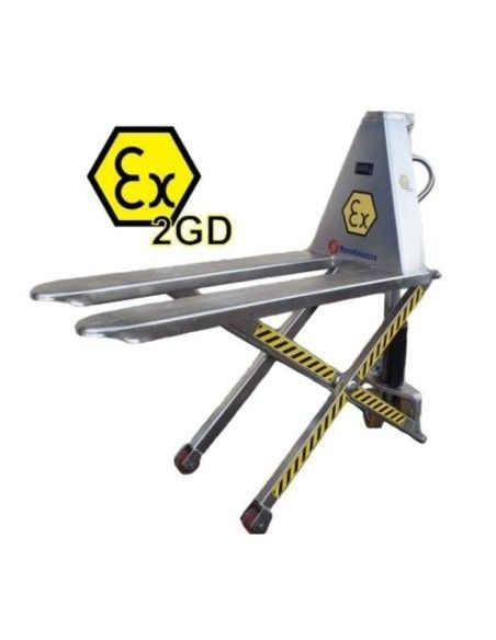 Transpallet Speciali--Transpallet a forbice manuale ATEX INOX 1000 kg