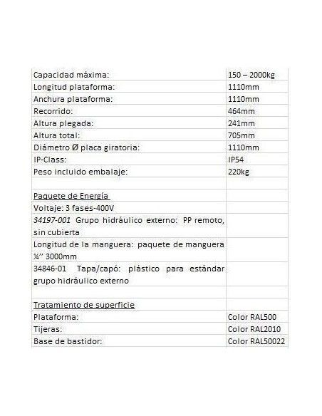 Tables Spéciales--Table de transition 2000kg