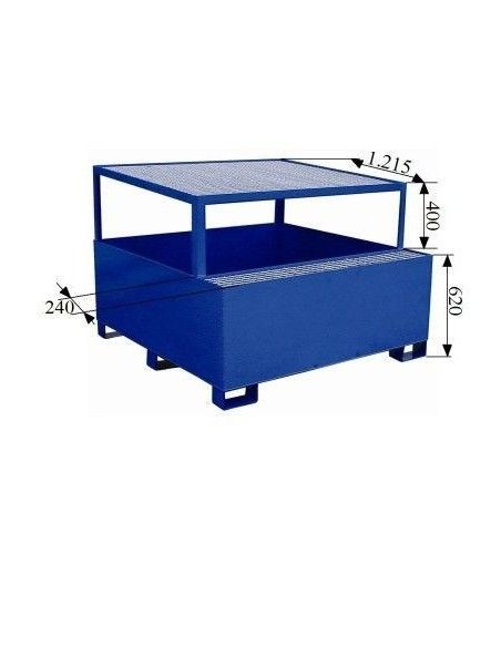 Secchi in polietilene e metallo --Cubeta con supporto 1.000L