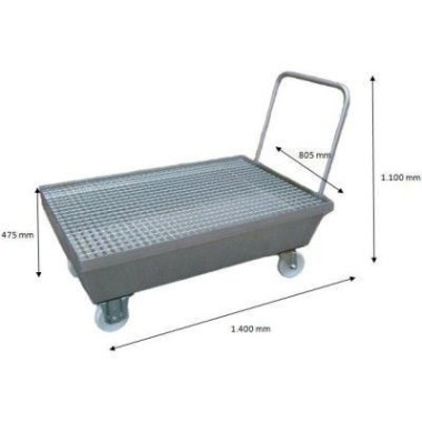 Polyethylene & metal buckets --Table with wheels 2