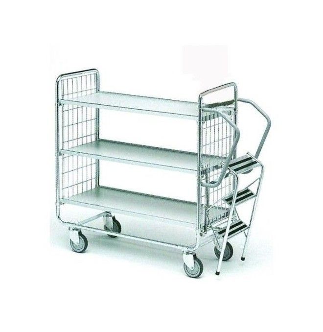 Cestos, Gaiolas e Recipientes para Rolos--Carro com escada