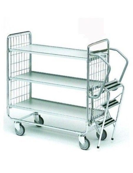 Cestos, Gaiolas e Recipientes para Rolos--Carro com escada