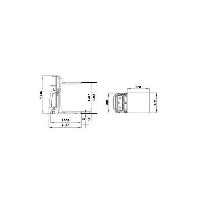 Semi-Electric Stackers-Tymbia-Semi Electric Stacker 400kg to 1500mm