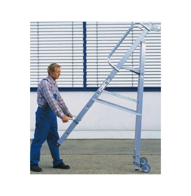 Stairs--Ladder scissors with wheeled platform