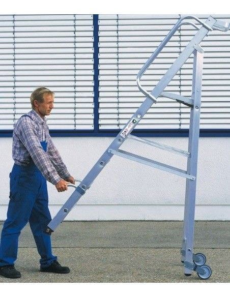 Escadaria--Escada tesoura com plataforma de rodas