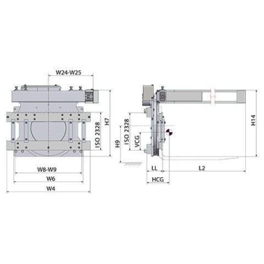 On board: screwdrivers, clamps,...--Crate rotor with side arm forklift 2