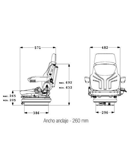 Seats and Accessories-Asiento Grammer Maximo M forklift
