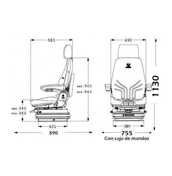 Sitze und Zubehör--Asiento Grammer Actimo M mit Kontrollbox für konstruktion.