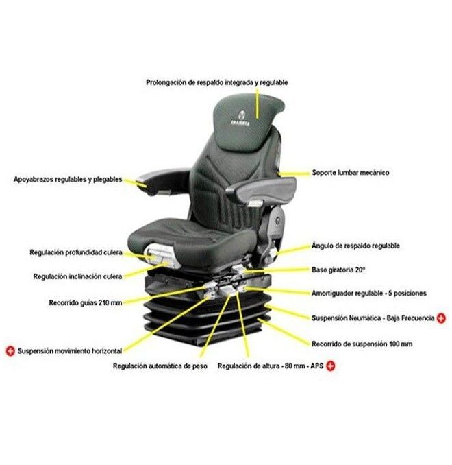 Asientos y sus accesorios--Asiento Grammer Maximo Professional para maquinaria agrícola