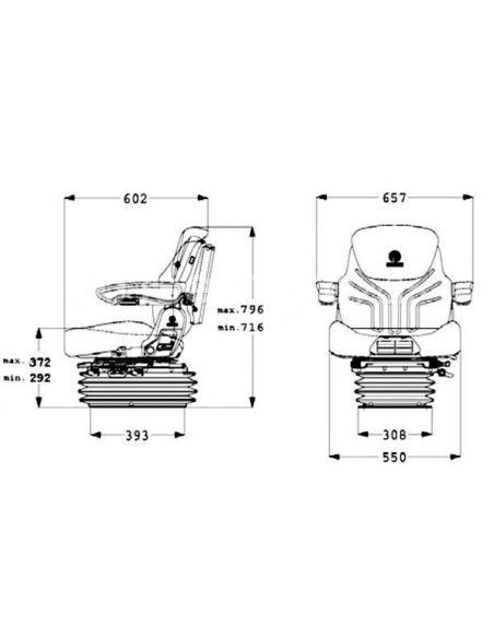 Seats and Accessories--Asiento Grammer Maximo Dynamic for agricultural machinery