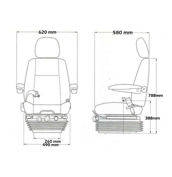 Seats and Accessories--Asiento Grammer Maximo Dynamic Plus for agricultural machinery