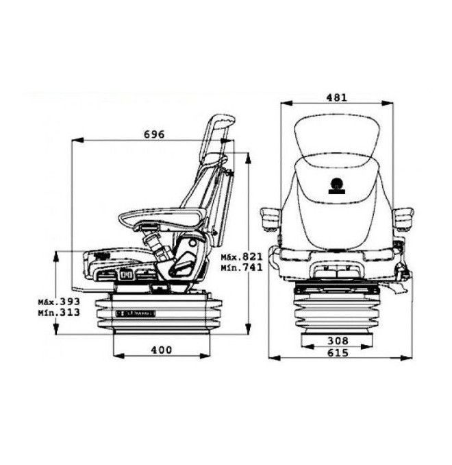 Asientos y sus accesorios--Asiento Grammer Maximo Evolution Dynamic para maquinaria agrícola