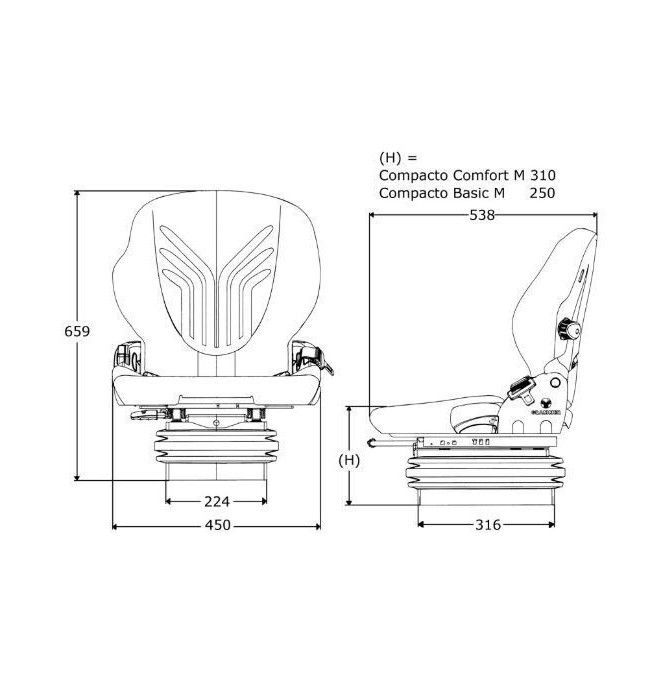 Sitze und Zubehör--Asiento Grammer Compacto Basic M für Landmaschinen