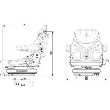 Asientos y sus accesorios--Asiento Grammer Primo Evolution para carretilla elevadora 2
