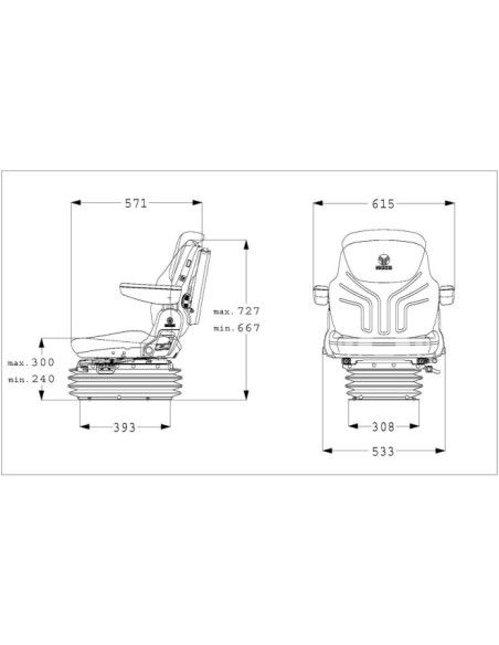 Sedili e Loro Accessori-Asiento Grammer Maximo L per carrello elevatore