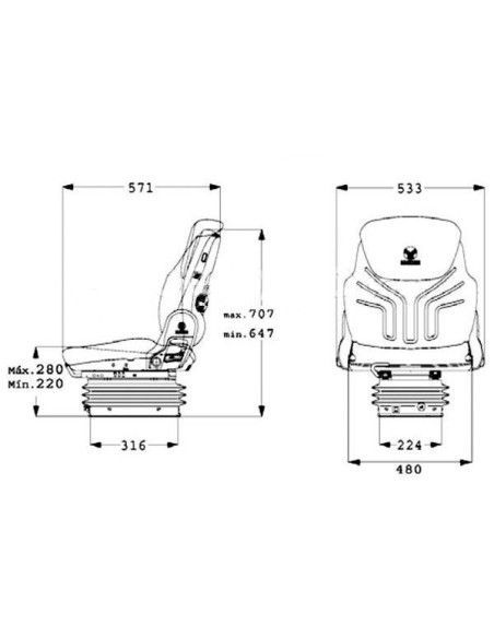 Assentos e Seus Acessórios--Asiento Grammer Compacto Basic W para máquinas agrícolas
