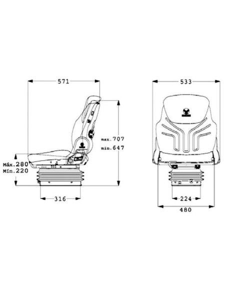 Assentos e Seus Acessórios--Asiento Grammer Compacto Confort W para máquinas agrícolas