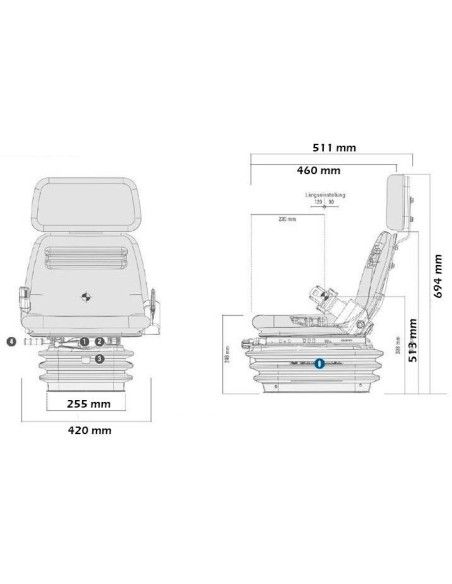 Assentos e Seus Acessórios--Asiento Grammer Compacto Basic XS para máquinas agrícolas