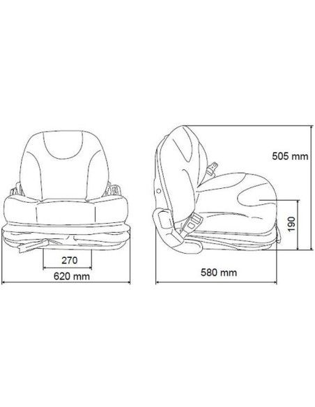 Asientos y sus accesorios--Asiento Carretilla 99 con reposabrazos