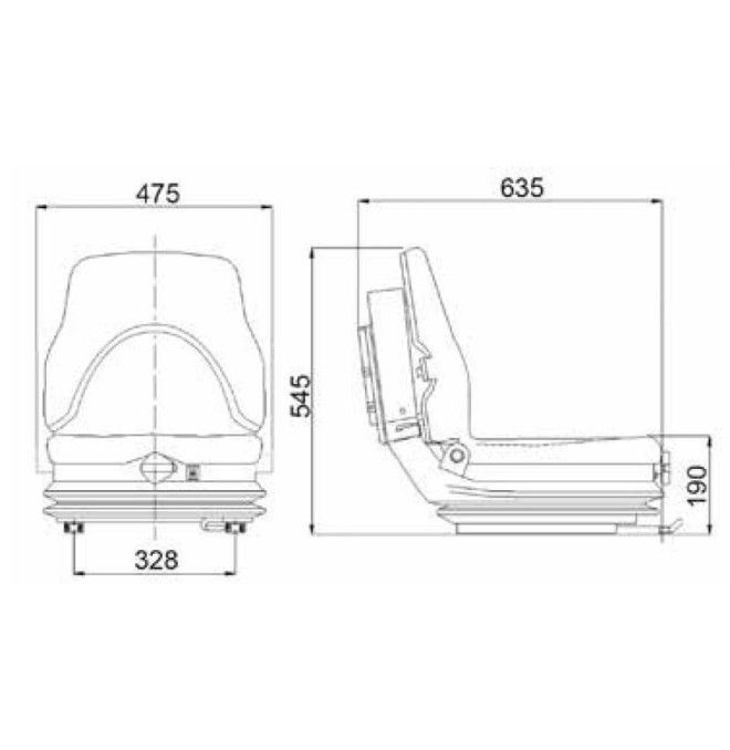 Asientos y sus accesorios--Asiento Tec con cinturón para carretilla elevadora