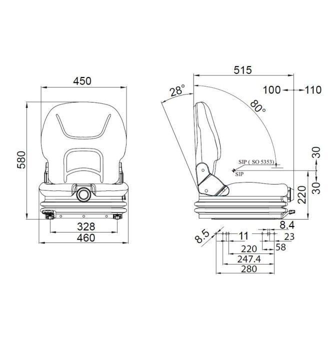 Sitze und Zubehör-Seat ES2300L für gabelstapler