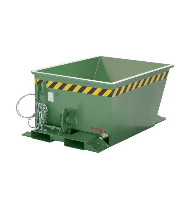 Kippbehälter--Container aus chips, lackiert, grün