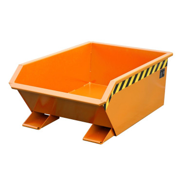 Mini contenedor basculante, pintado, amarillo naranja
