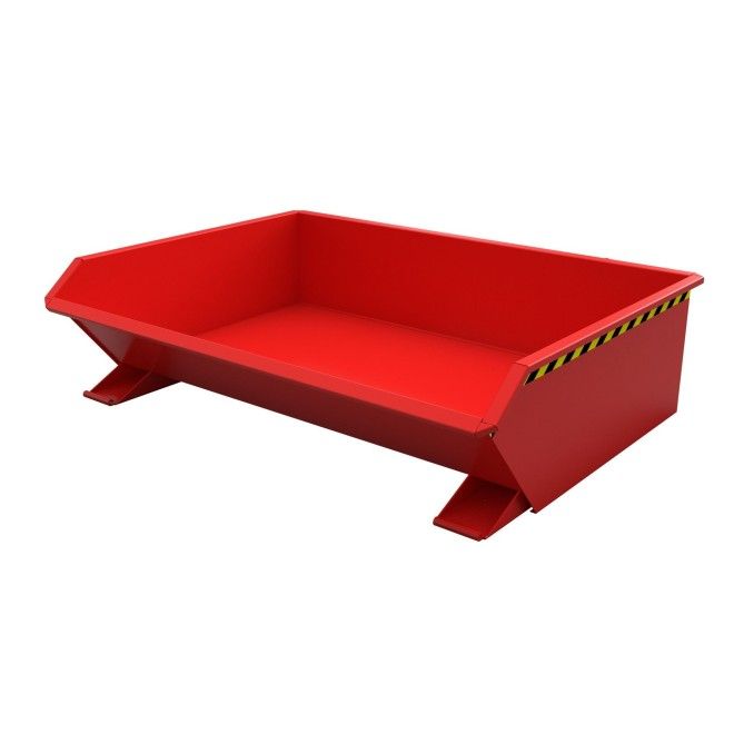 Mini contenedor basculante, pintado, rojo fuego
