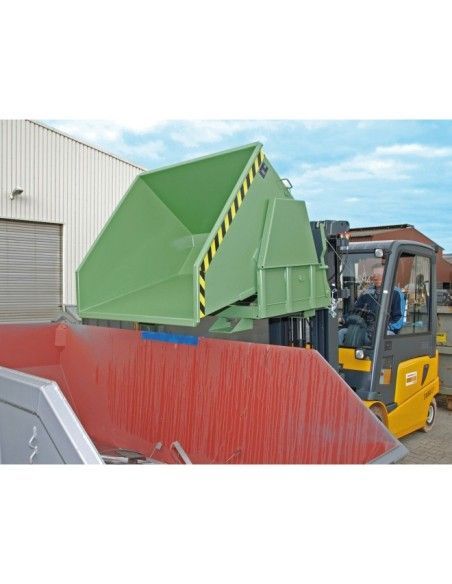 Contenedor basculante, pintado, gris ratón