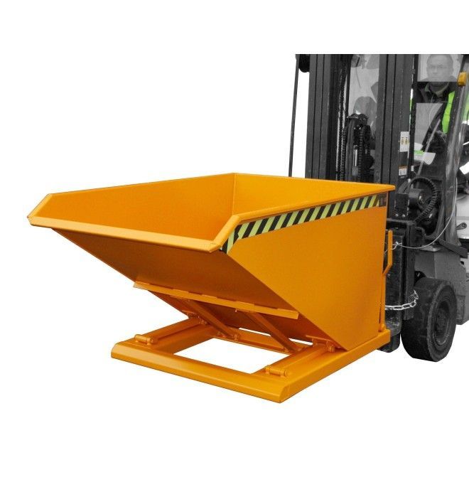 Recipiente Inclinável--Recipiente tilting, pintado, amarelo laranja