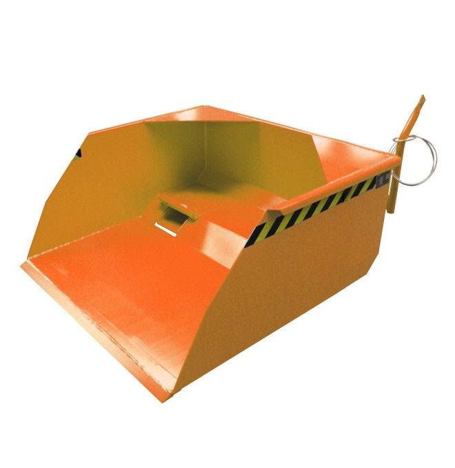 Recipiente Inclinável--Pala, pintado, amarelo laranja