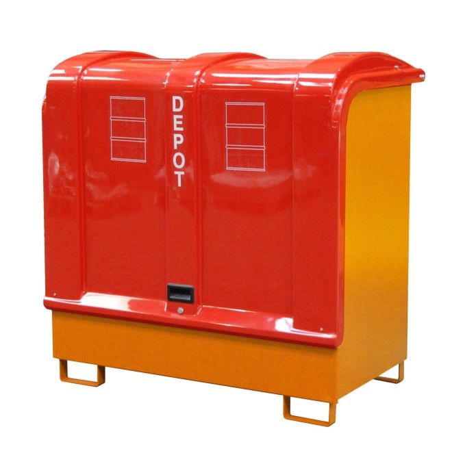 Depósito de bombonas de gas, pintado, Amarillo naranja