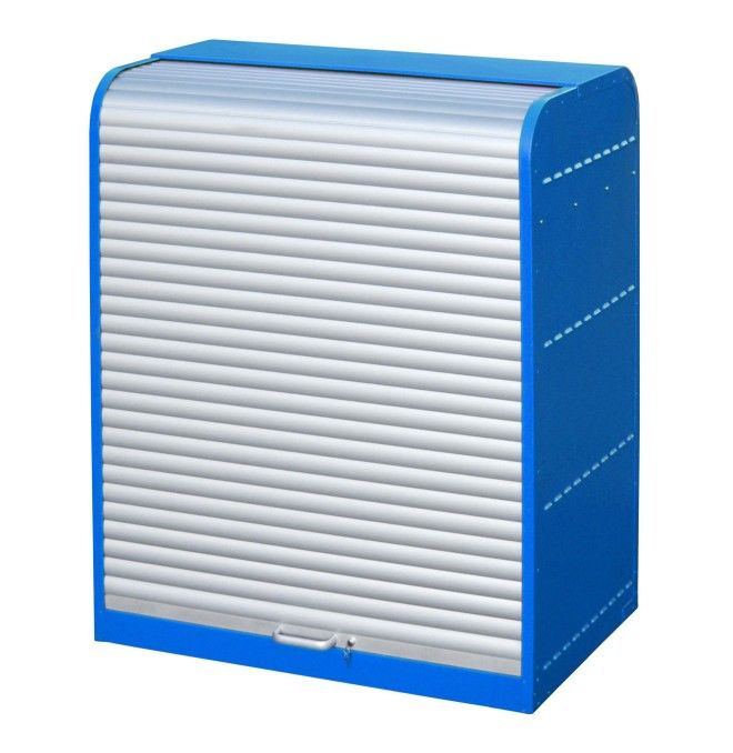 Armários para materiais perigosos--Armário para materiais perigosos com porta de enrolamento, pintado, azul claro