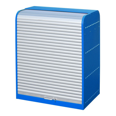 Armario para materiales peligrosos con puerta de persiana enrollable, pintado, azul claro