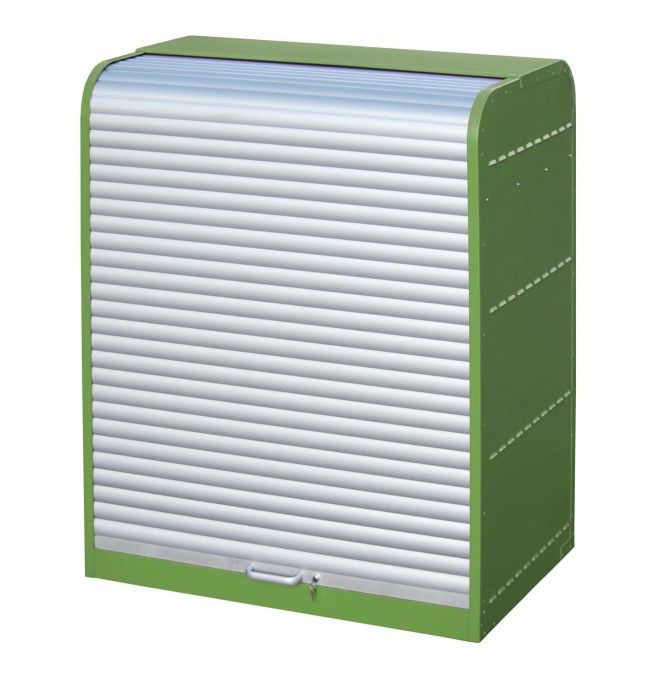Hazardous material cabinets--Cabinet for dangerous materials with winding door, painted, green